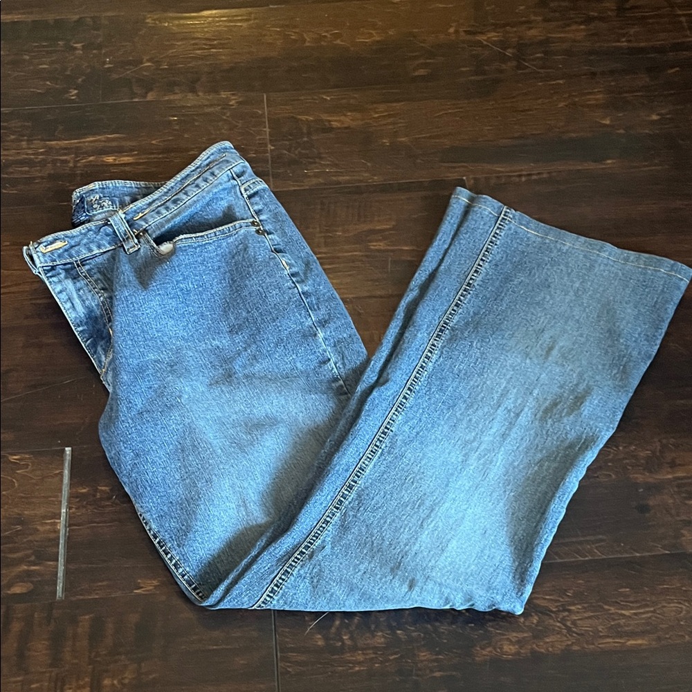 Duplex Classic Blue Denim Wide Leg Jeans